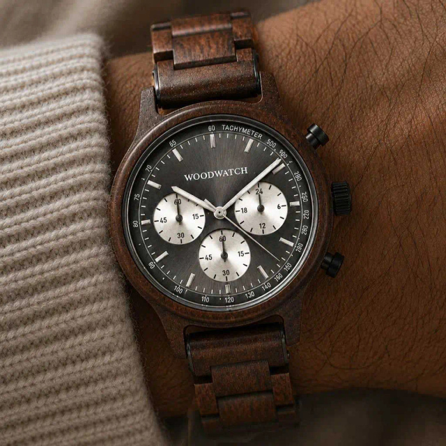 Drewniany zegarek WoodWatch Chrono Slate