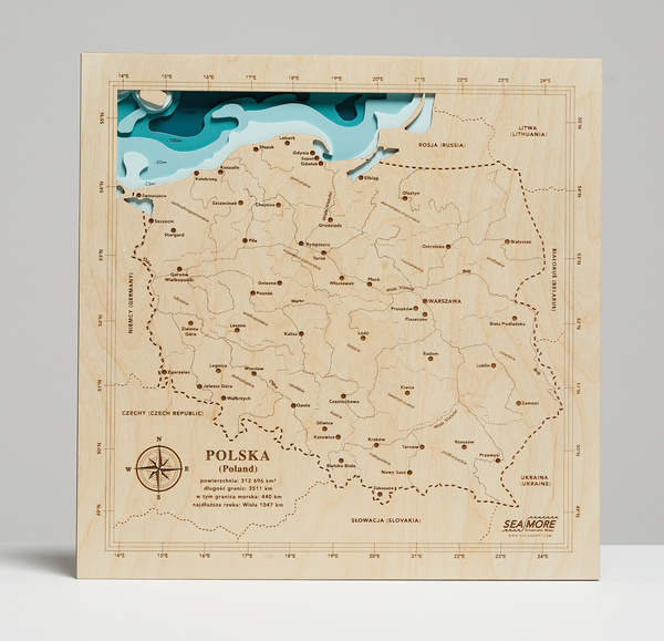 Polska – Drewniana Mapa