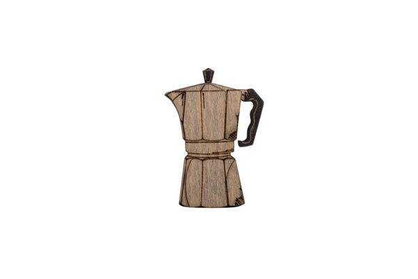Drewniana broszka Coffee Pot