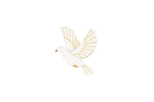 Drewniana broszka Dove