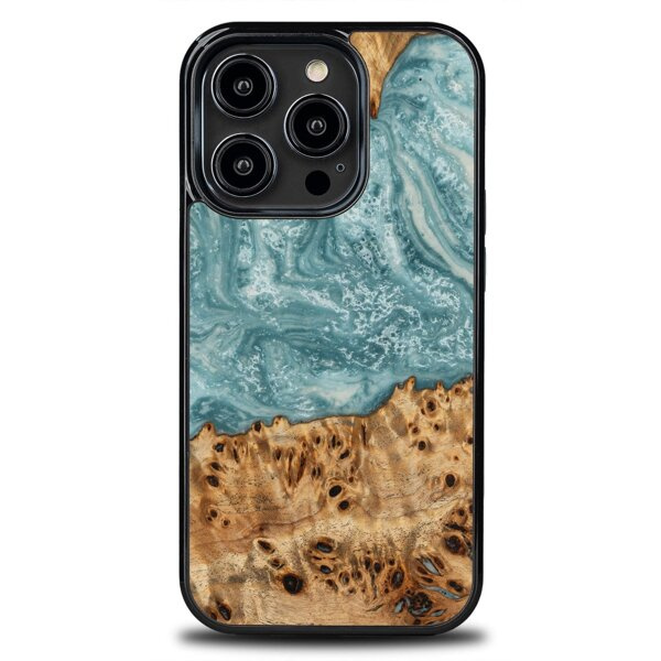 Drewniane Etui Unique iPhone 14 Pro - Planets - Uran