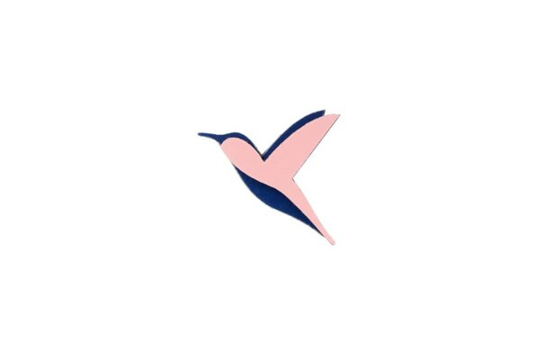 Drewniana broszka Pink Hummingbird