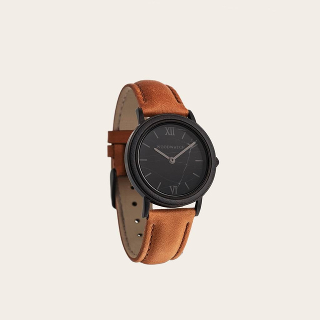 Drewniany zegarek WoodWatch Black Marble Spice Petite