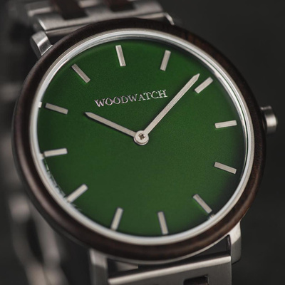 Drewniany zegarek WoodWatch Leadwood Green