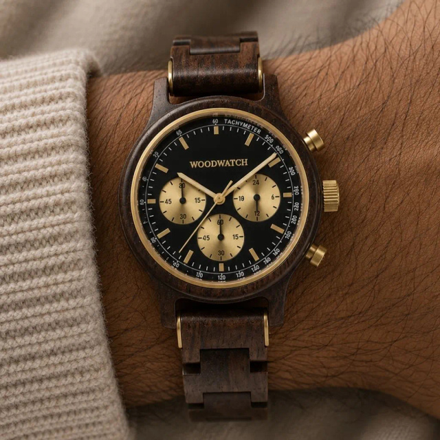 Drewniany zegarek WoodWatch Chrono Black Forest