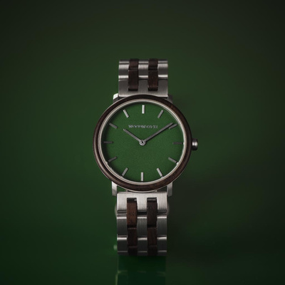 Drewniany zegarek WoodWatch Leadwood Green