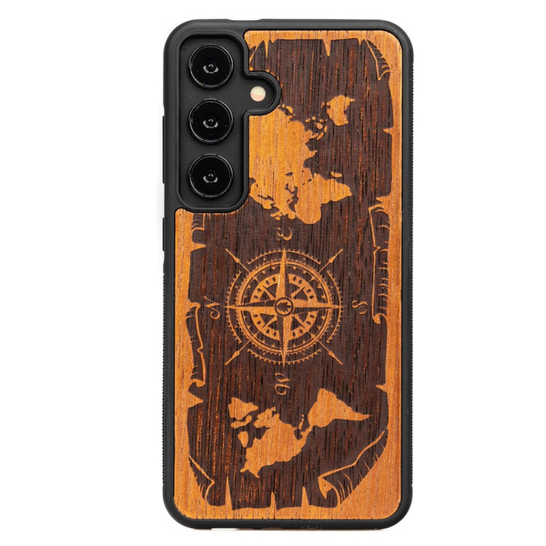 Drewniane Etui Bewood do Samsung Galaxy S25 FE 5G RÓŻA WIATRÓW MERBAU