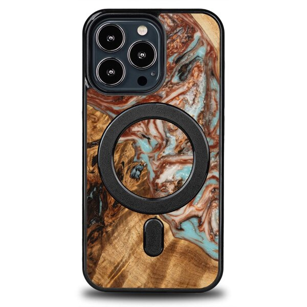 Drewniane Etui Unique iPhone 13 Pro - Planets Jowisz z MagSafe