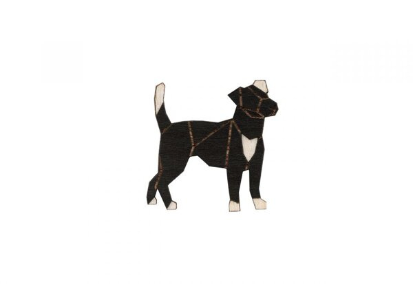 Drewniana broszka Walking Darkdog