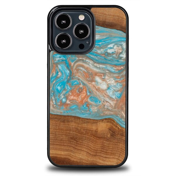 Drewniane Etui Unique iPhone 13 Pro - Planets - Saturn