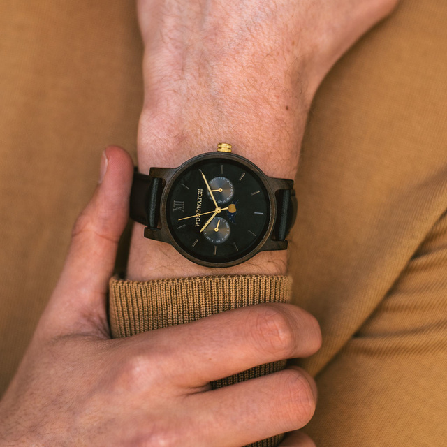 Drewniany zegarek WoodWatch Dark Forest Jet