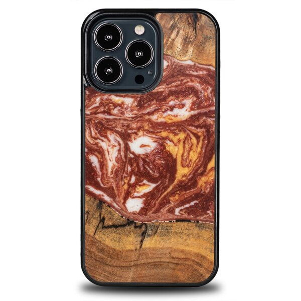 Drewniane Etui Unique iPhone 13 Pro - Planets - Mars