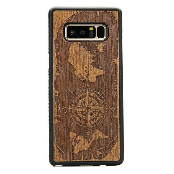 Drewniane etui Samsung Note 8 Róża Wiatrów Jatoba