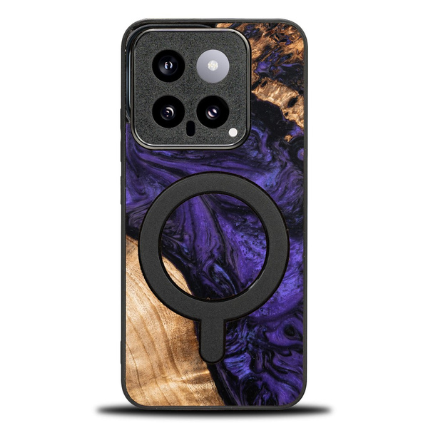 Etui Bewood Unique na Xiaomi 14 Pro - Violet z MagSafe