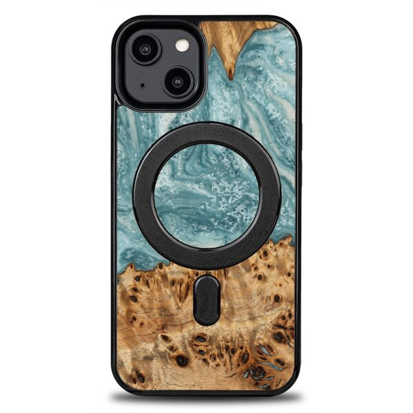 Drewniane Etui iPhone Unique 14 - Planets - Uran z MagSafe