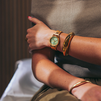 Drewniany zegarek WoodWatch Emerald Elegance