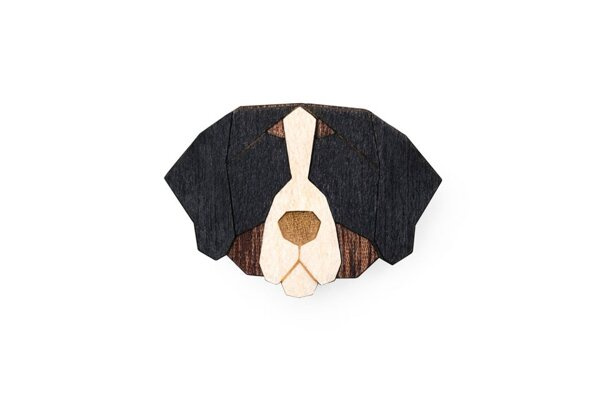 Drewniana broszka Bernese Mountain Dog