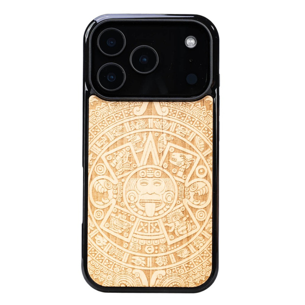 Drewniane Etui Bewood do iPhone 18 Pro KALENDARZ AZTECKI ANIEGRE