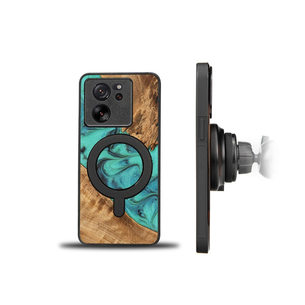 Etui Bewood Unique na Xiaomi 13T / 13T Pro - Turquoise z MagSafe