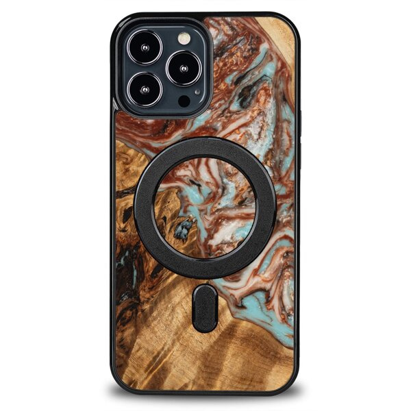 Drewniane Etui Unique iPhone 13 Pro Max - Planets Jowisz z MagSafe