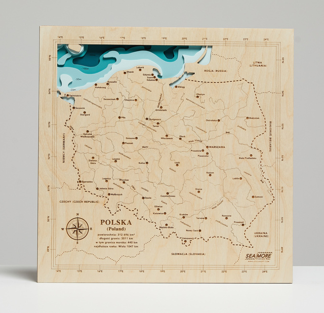 Polska – Drewniana Mapa