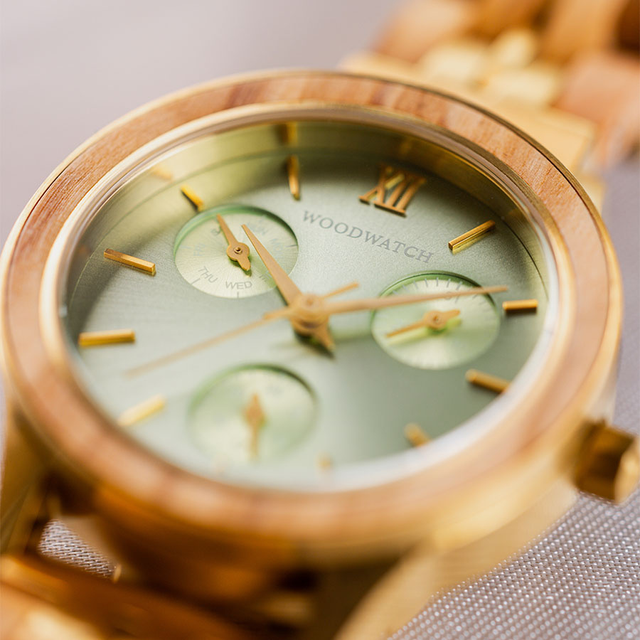 Drewniany zegarek WoodWatch Emerald Elegance