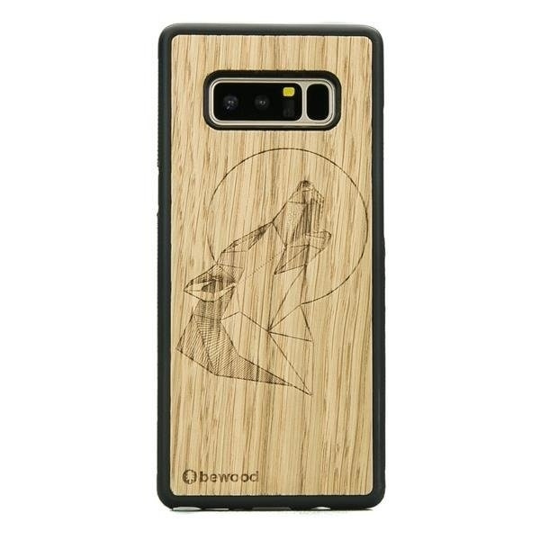 Drewniane etui Samsung Note 8 Wilk Dąb Geometric Animals