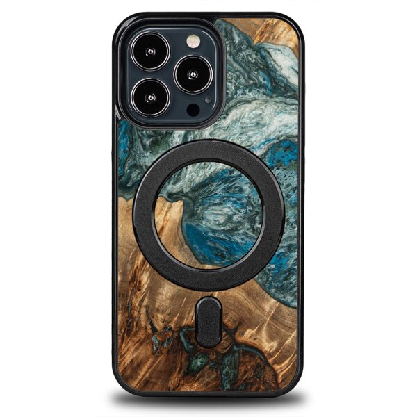 Drewniane Etui Unique iPhone 13 Pro - Planets - Ziemia z MagSafe