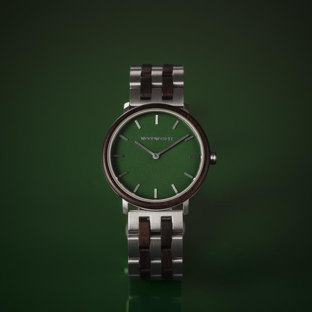 Drewniany zegarek WoodWatch Leadwood Green