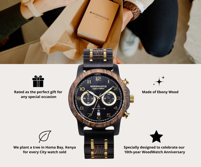 Drewniany zegarek WoodWatch Legacy X Edition City