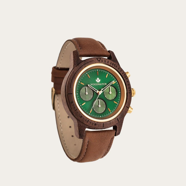 Drewniany zegarek WoodWatch Emerald Gold Pecan