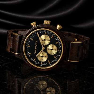 Drewniany zegarek WoodWatch Chrono Black Forest