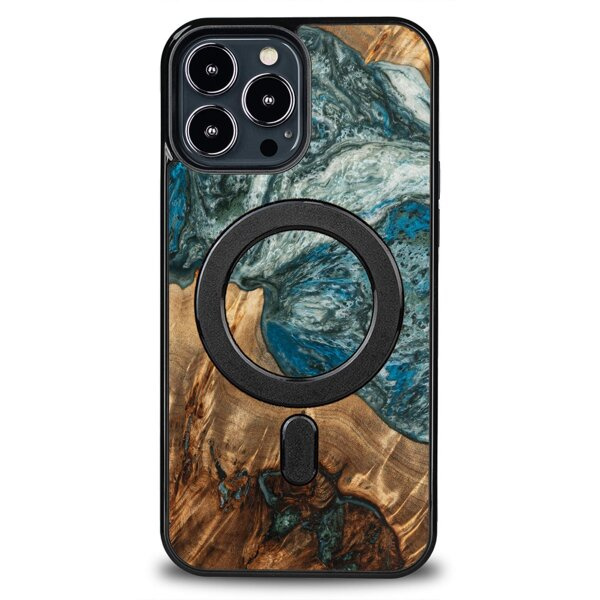 Drewniane Etui Unique iPhone 13 Pro Max - Planets - Ziemia z MagSafe