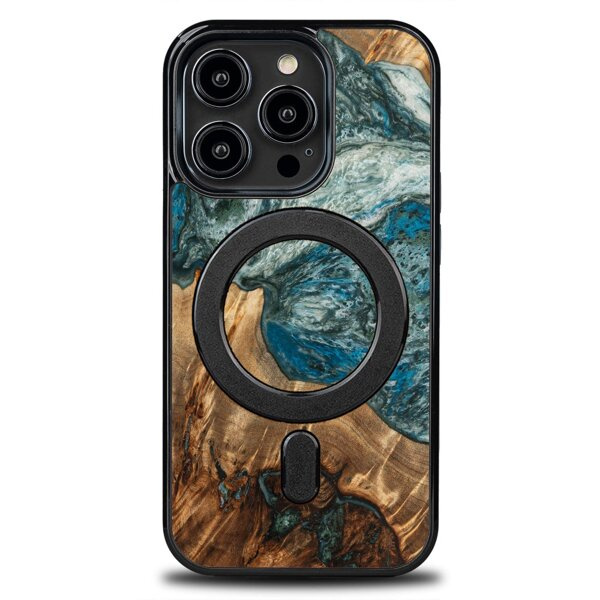 Drewniane Etui Unique iPhone 14 Pro - Planets - Ziemia z MagSafe