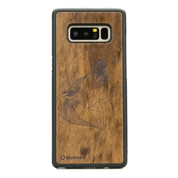 Drewniane etui Samsung Note 8 Wilk Imbuia Geometric Animals