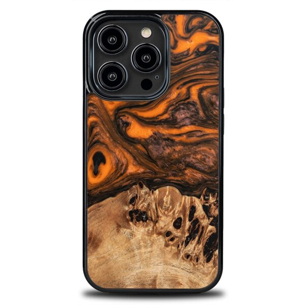Drewniane Etui Unique iPhone 14 Pro - Orange