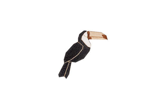 Drewniana broszka Toucan
