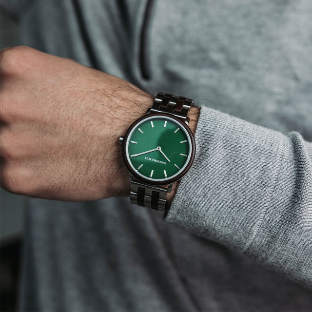 Drewniany zegarek WoodWatch Leadwood Green