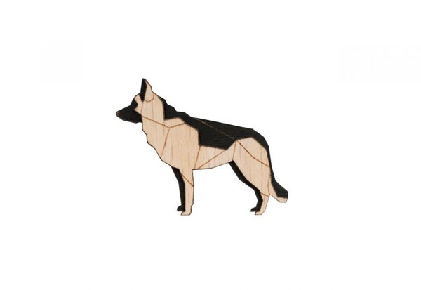 Drewniana broszka Walking Shepherd
