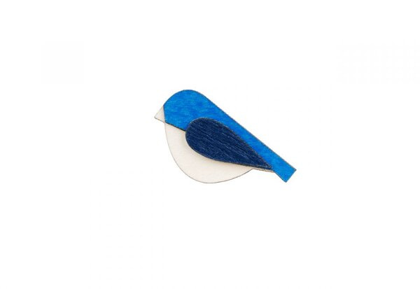 Drewniana broszka Blue Bird