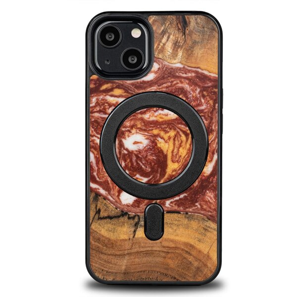 Drewniane Etui iPhone Unique 13 - Planets Mars z MagSafe