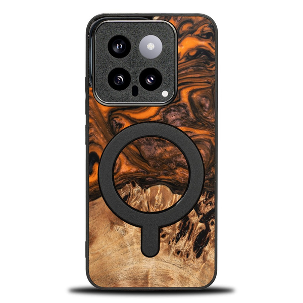 Etui Bewood Unique na Xiaomi 14 Pro - Orange z MagSafe