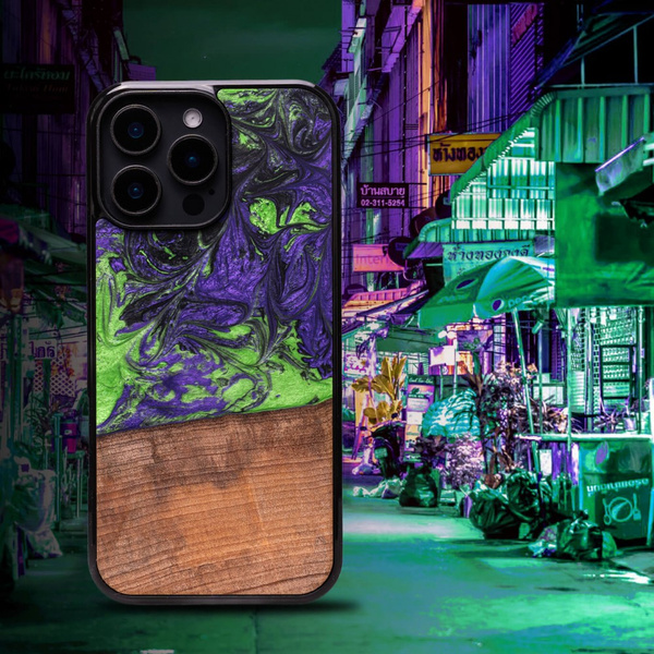 Etui Bewood Unique do iPhone 16e - Neons - Bangkok