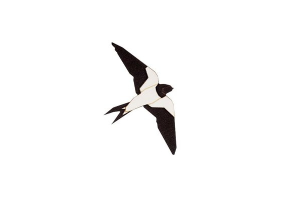 Drewniana broszka Swallow