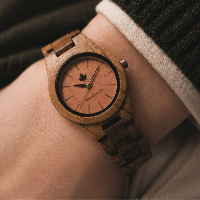 Drewniany zegarek WoodWatch Teak Rosegold