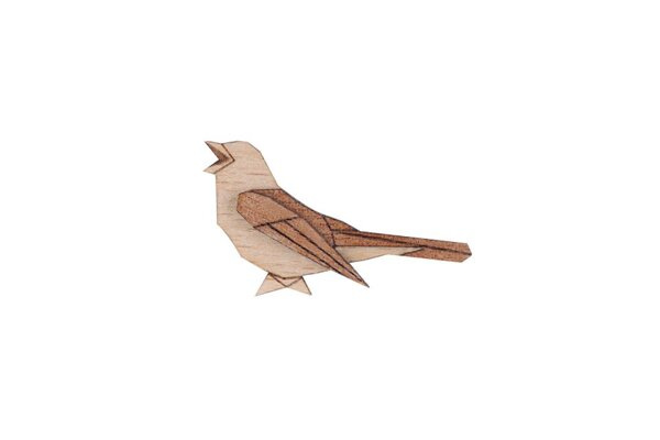 Drewniana broszka Nightingale