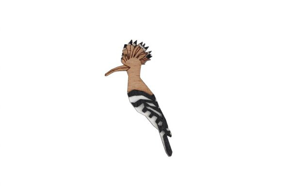 Drewniana broszka Hoopoe