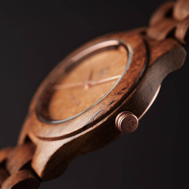 Drewniany zegarek WoodWatch Teak Rosegold