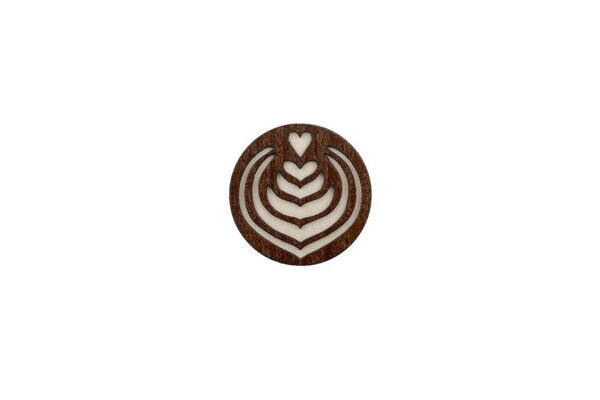 Drewniana broszka Latté Art