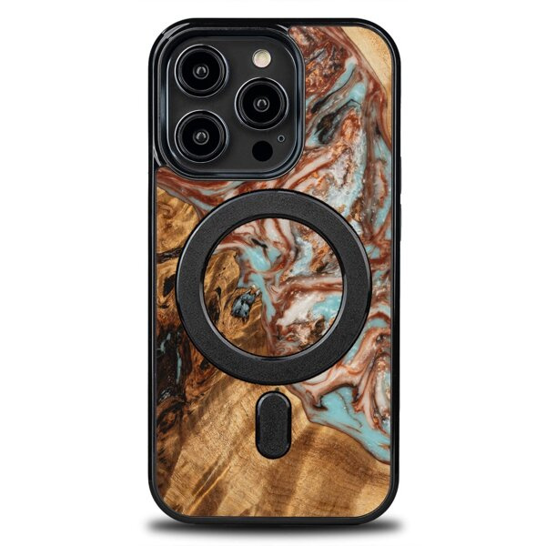 Drewniane Etui Unique iPhone 14 Pro - Planets Jowisz z MagSafe